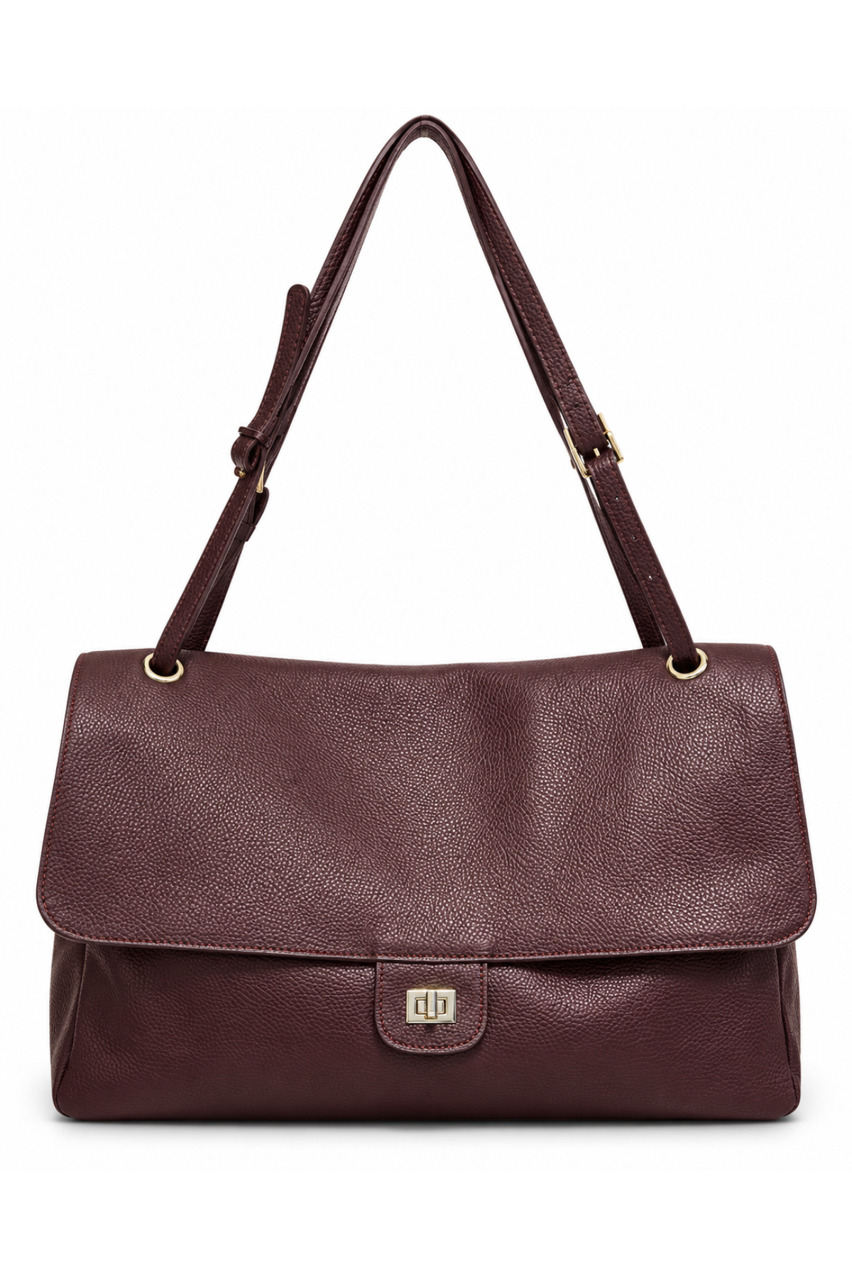 Sac à rabat en cuir grainé Margot moka