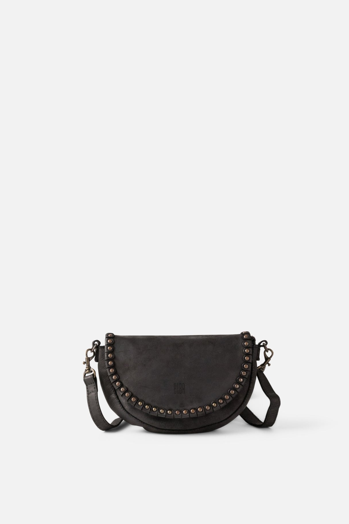 sac bandoulière Yampa YAM1L cuir noir – rabat à clous