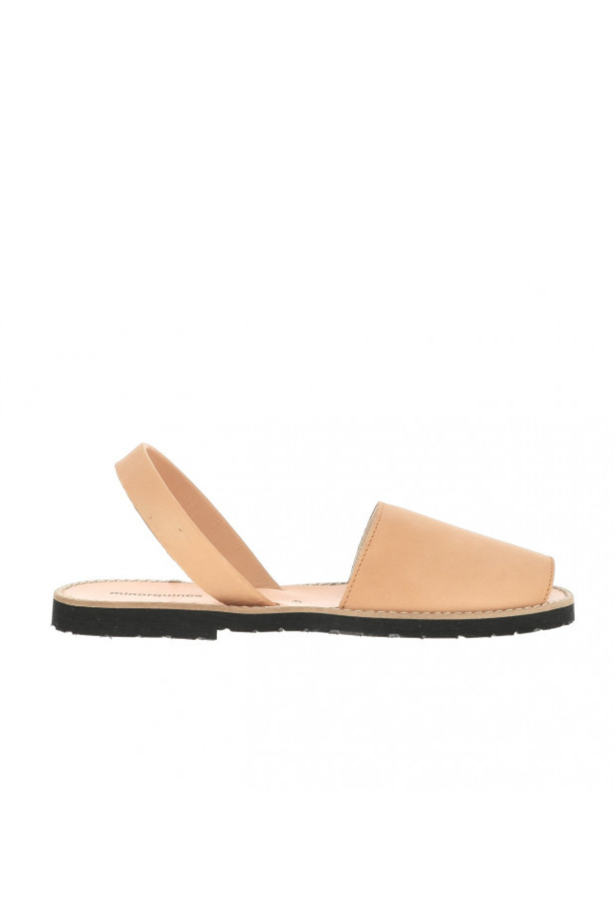 Sandales minorquines en cuir camel – vue de profil