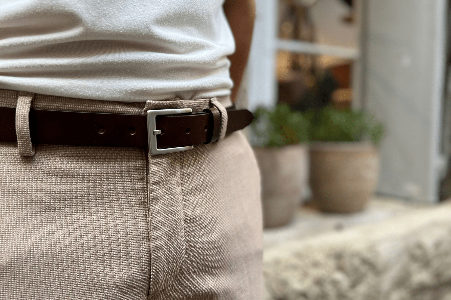 La Classique - Ceinture homme en cuir noir ou marron fabriquée en France - Nappa Maroquinerie